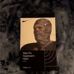 Nike Pro Hyperwarm Hood in Gray and Black